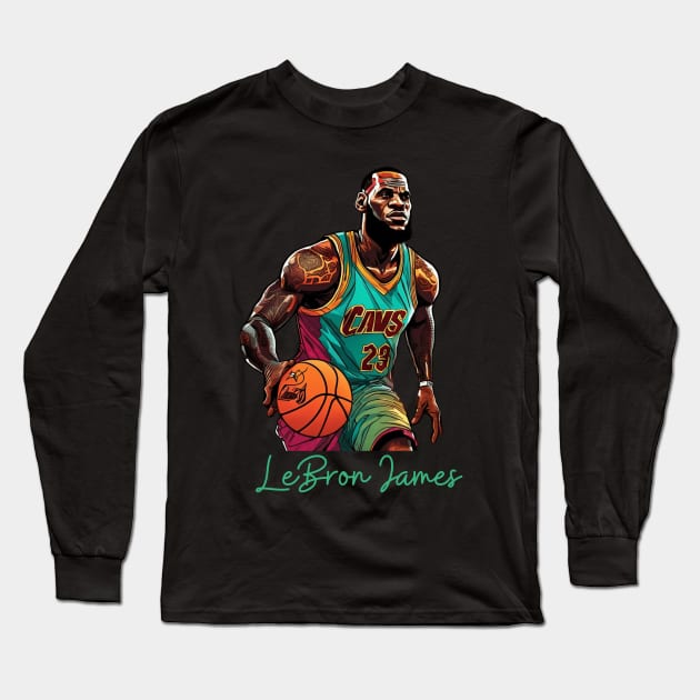 Lebron James goat Victor illustration artwork Long Sleeve T-Shirt by Nasromaystro